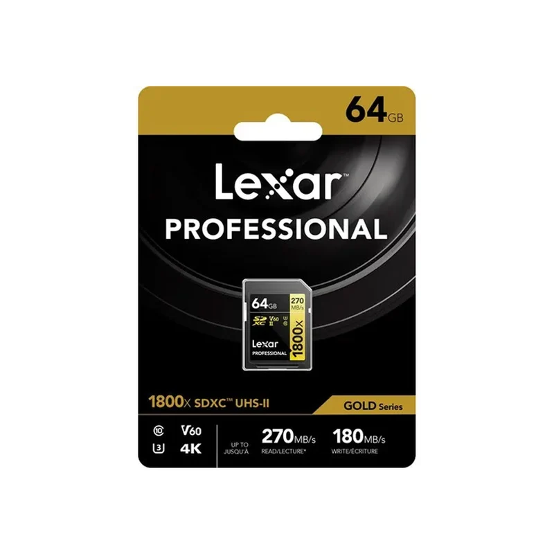 Lexar SDXC 64GB 270MB/S 1800x UHS-II (Gold Series) V60