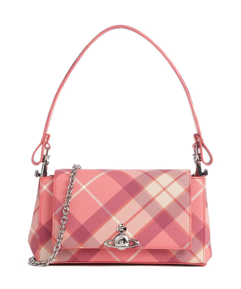 Vivienne Westwood Hazel Buccia D'Arancia Medium Borsa a spalla fraser pink