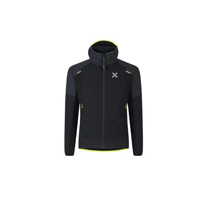 Wind Revolution Confort Fit Jkt Secondo Strato Montagna Nero Giallo Fluo