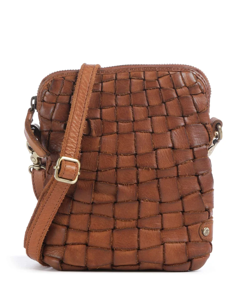 Depeche Warsaw Borsetta porta cellulare vintage cognac