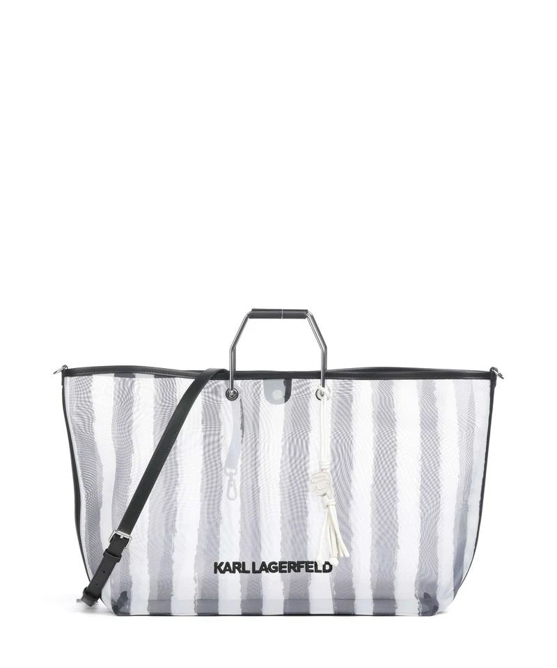Karl Lagerfeld Ikon XXL Borsa a mano black stripes