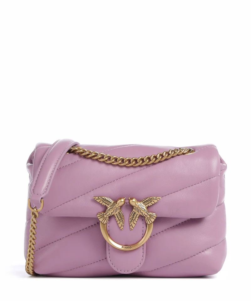 Pinko Love Puff Baby Borsa a spalla lilla/antique gold