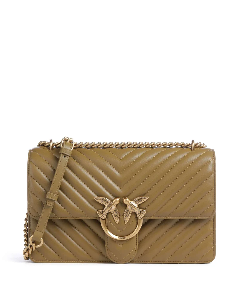 Pinko Love One Classic Borsa a spalla verde canguro/antique gold