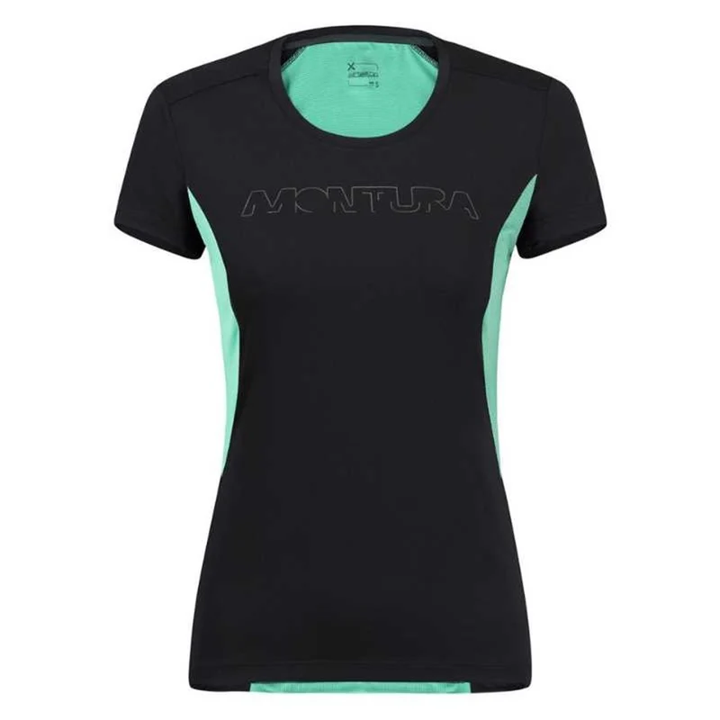 Run Logo T-Shirt Woman Nero Care Blue