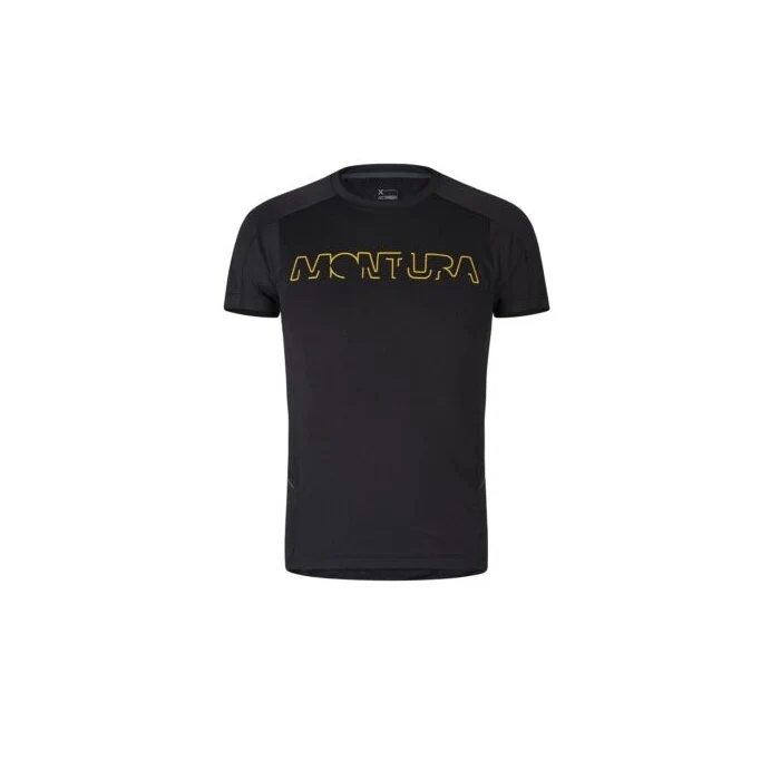 Run Logo T-Shirt Uomo Black Warm Gold