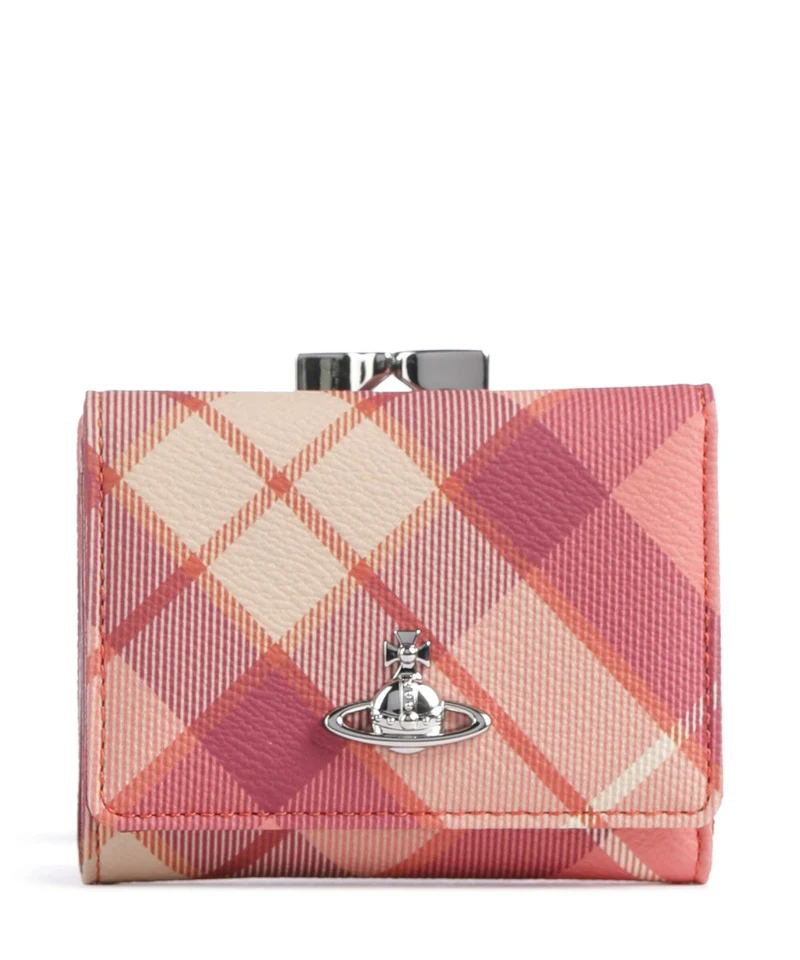 Vivienne Westwood Frame Buccia D'Arancia Small Portafoglio fraser pink