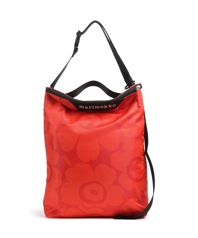 Marimekko Neat Unikko M Borsa hobo red