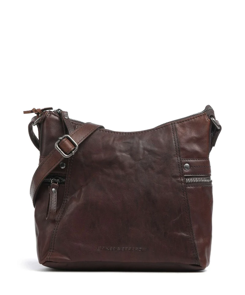 Spikes & Sparrow Bronco Georgia Borsa a tracolla dark brown