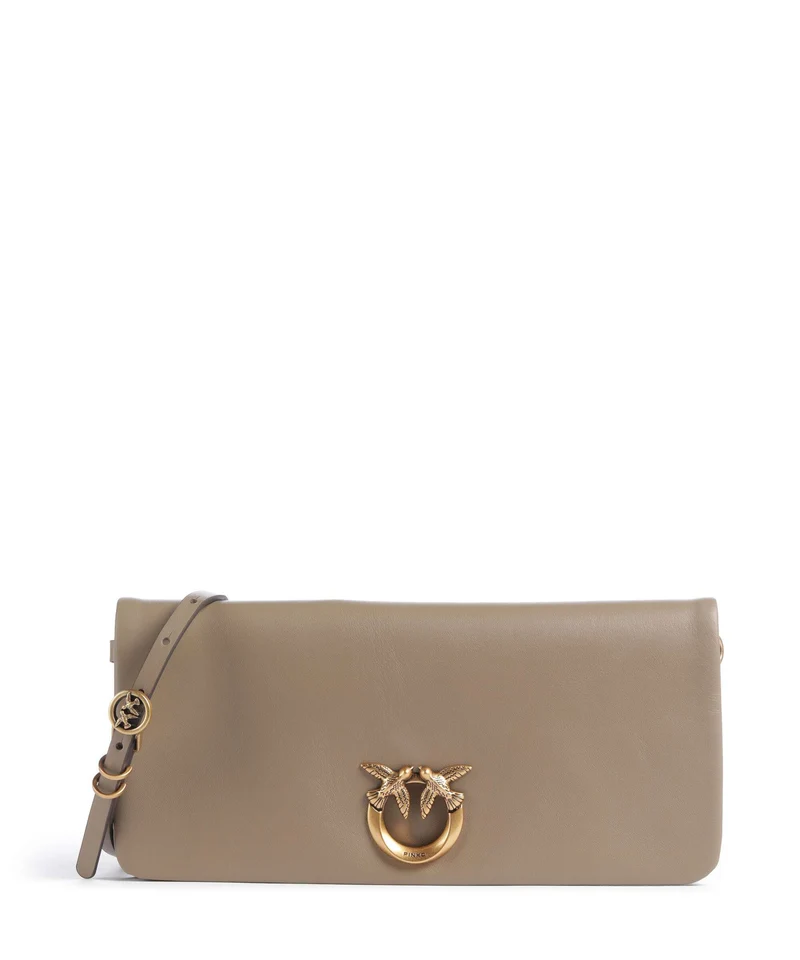 Pinko Click Soft Classic Borsa a tracolla grigio talpa/antique gold