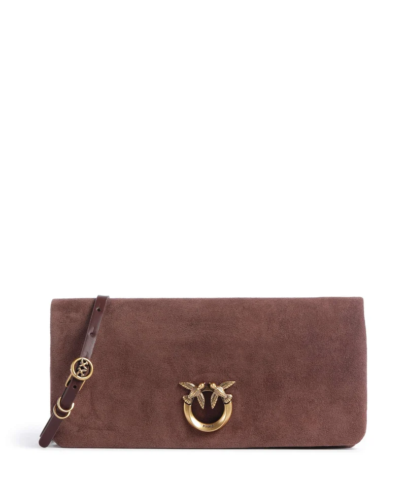 Pinko Click Soft Horizontal Classic Borsa a tracolla castano intenso/antique gold
