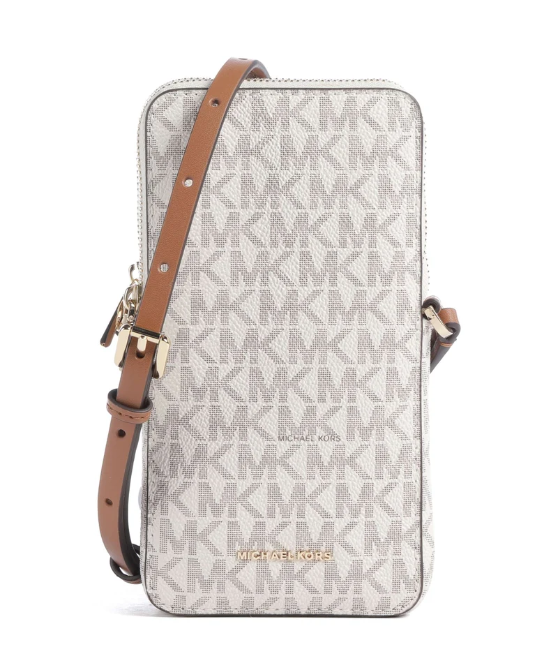 Michael Kors Jet Set Small Borsetta porta cellulare vanilla/acorn