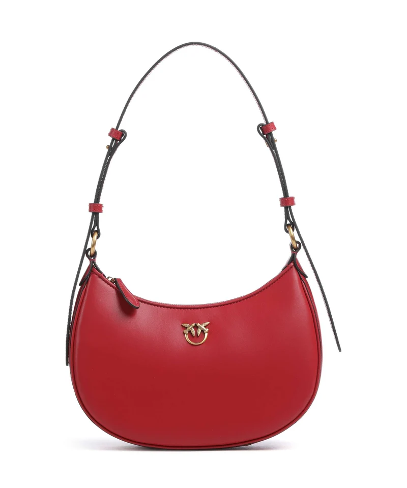 Pinko Half Moon Mini Borsa a spalla rosso rio/antique gold