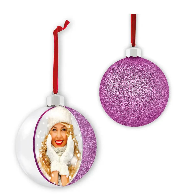 Palla di natale "Photo Snow Flake Violet" (10x10) - Art. SF120L1