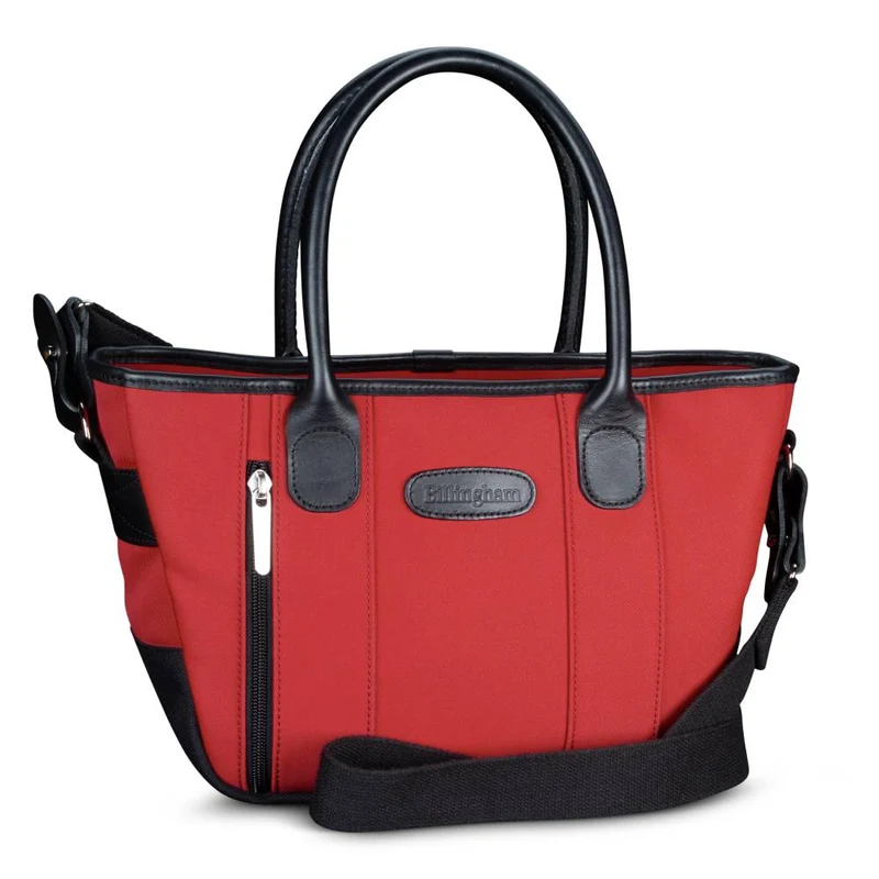 Billingham Borsa Key Grip Tela Burgundy/Bordi Cuoio nero