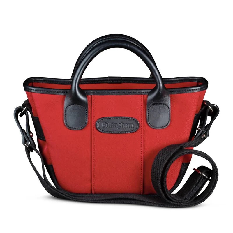 Billingham Borsa Dolly Grip Tela Burgundy/Bordi Cuoio nero