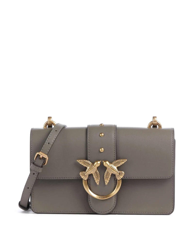 Pinko Love One Mini Borsa a tracolla verde/oliva scuro/antique gold