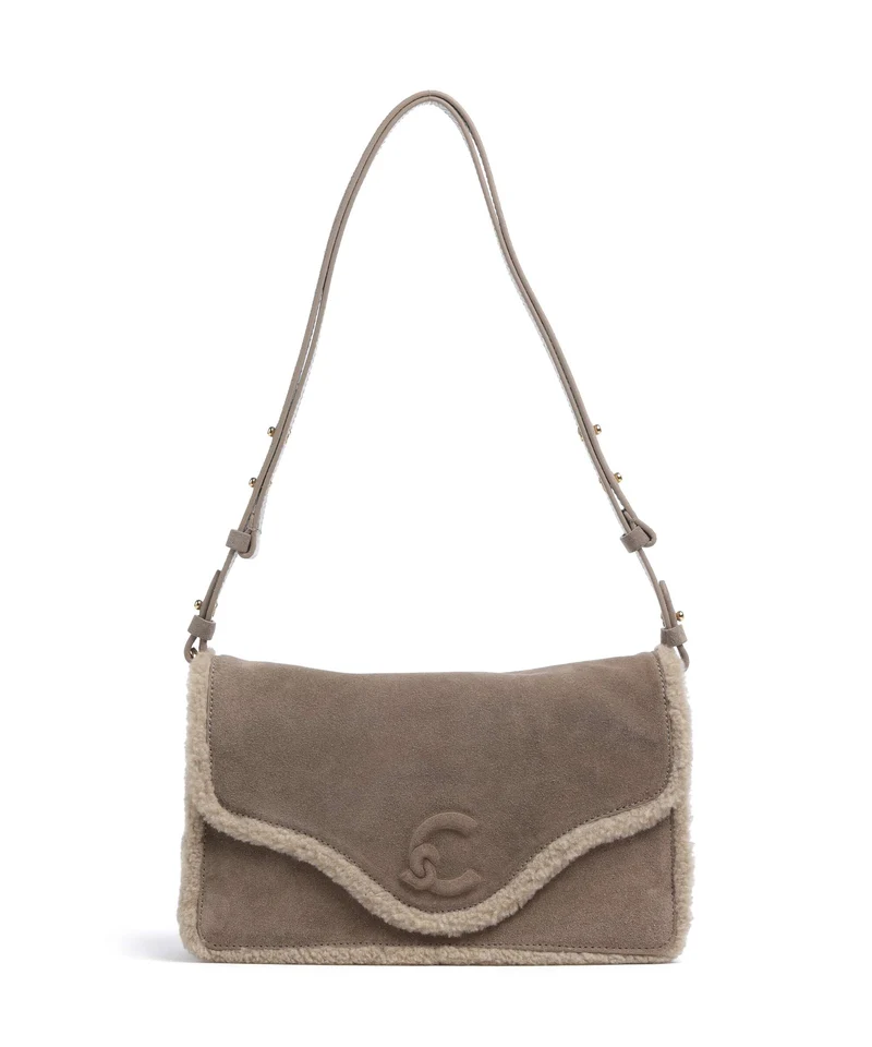 Coccinelle C-Me Softy Suede Borsa a spalla warm taupe