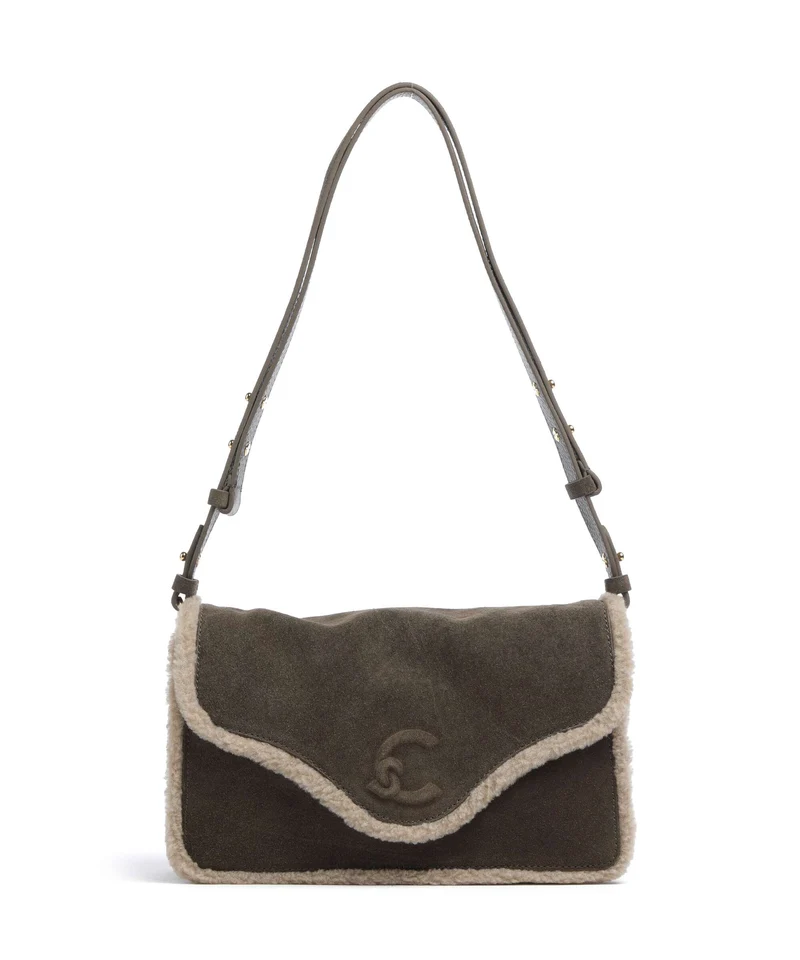 Coccinelle C-Me Softy Suede Borsa a spalla fango/warm taupe