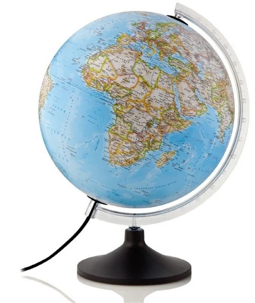 Mappamondo luminoso - Globo Carbon Classic - diametro 30 cm - cartografia fisica e politica - scritte in italiano