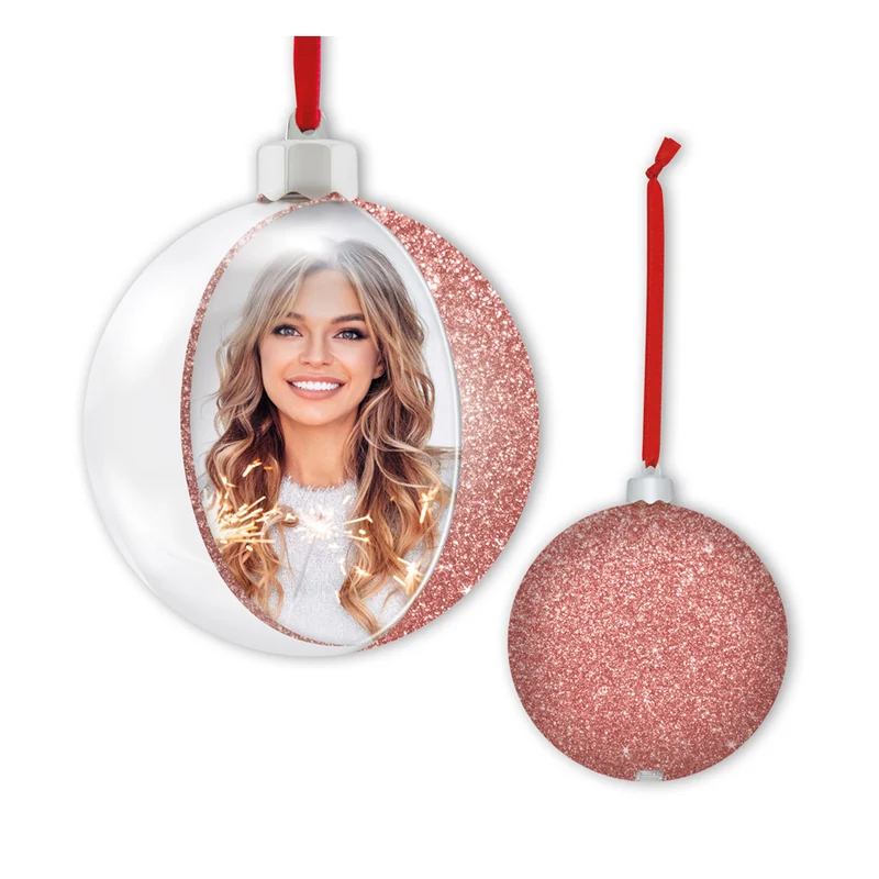 Palla di Natale "Photo Snow Flake Pink" (10x10) - Art. SF120P1