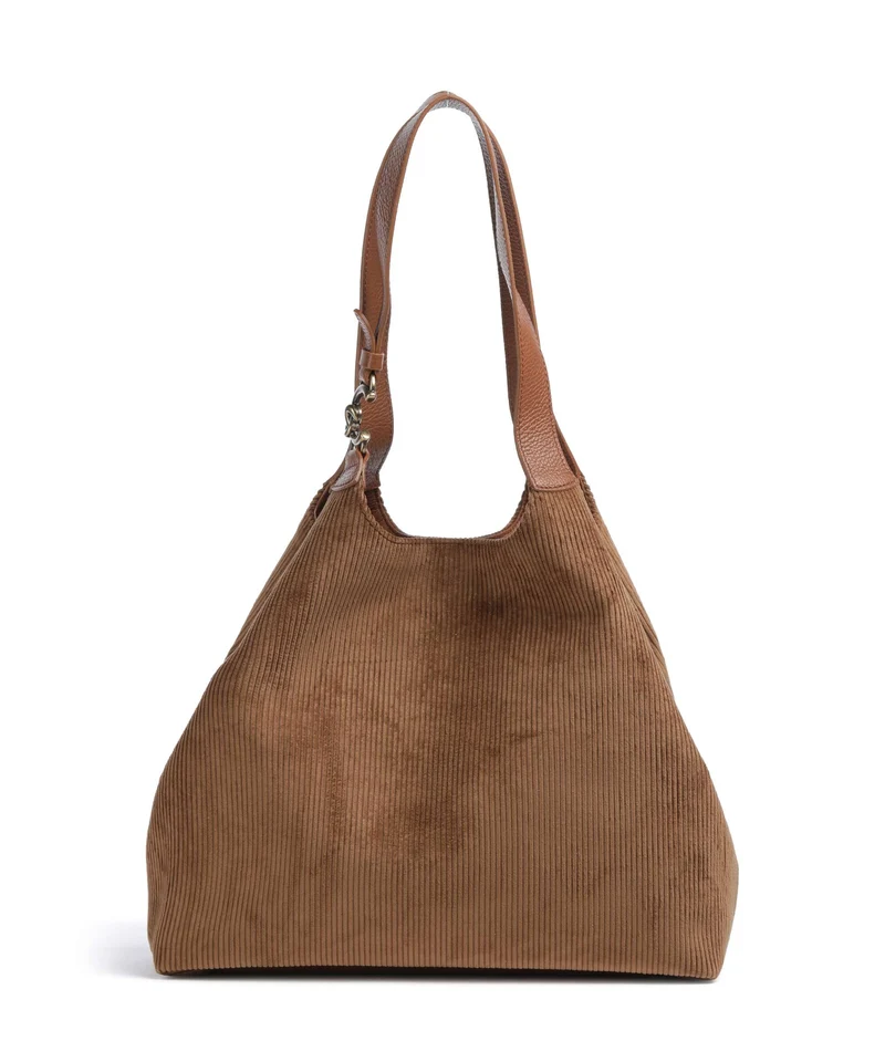 Coccinelle C-Easy Corduroy Borsa shopper cognac