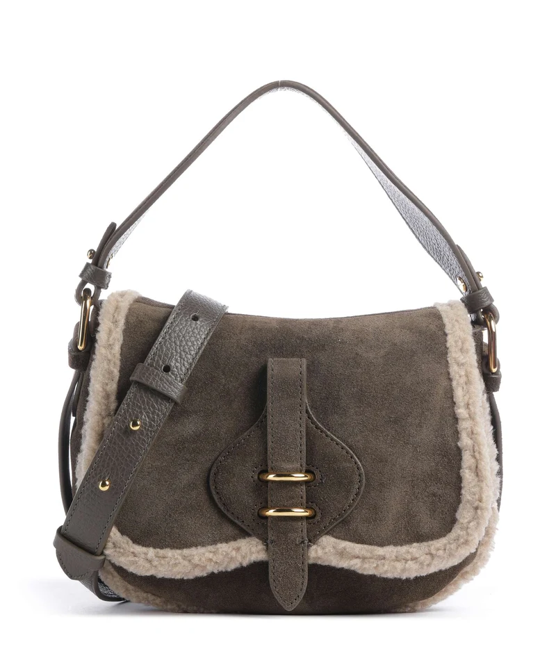 Coccinelle Smash Suede Borsa a mano fango/warm taupe