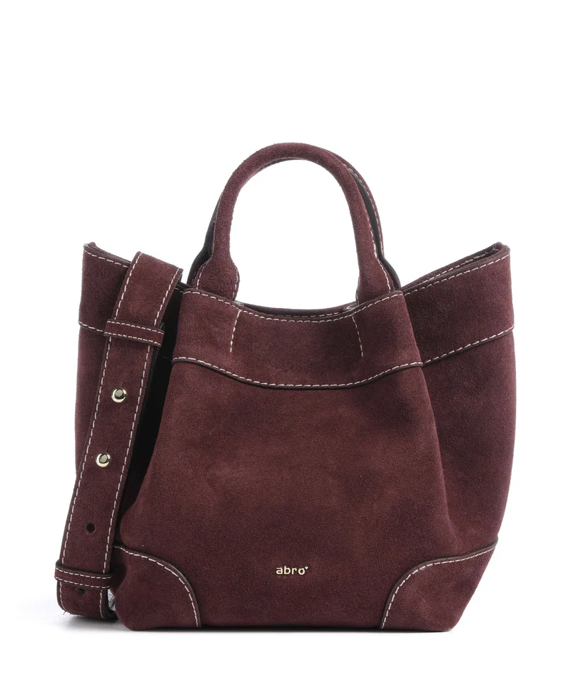 Abro Suede Essential Small Borsa a mano burgundy