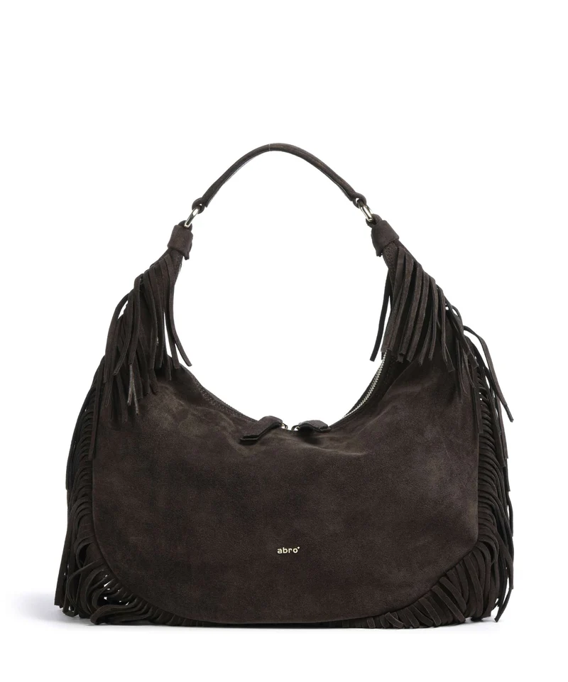 Abro Suede Nana Borsa hobo dark brown