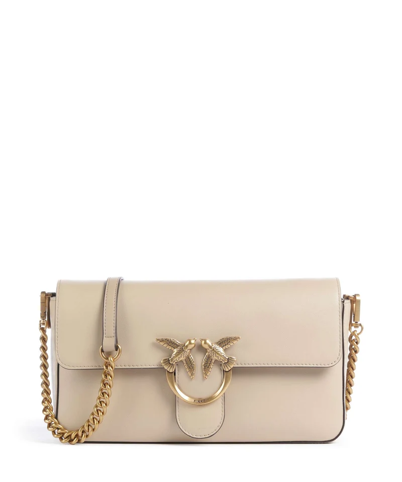 Pinko Love One Classic Slouchy Borsa a tracolla beige/grigio fumo/antique gold