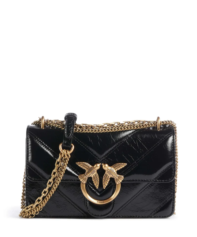 Pinko Love One Mini Borsa a spalla nero/antique gold