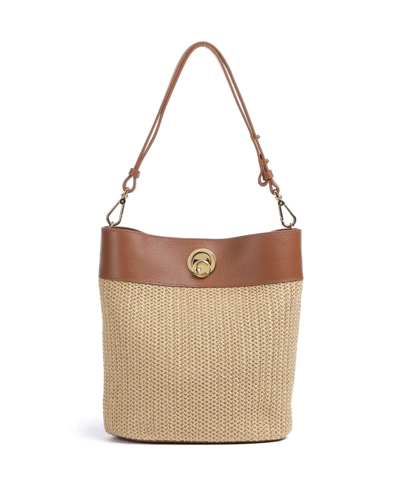 Coccinelle Nikla Borsa a secchiello natural/cognac