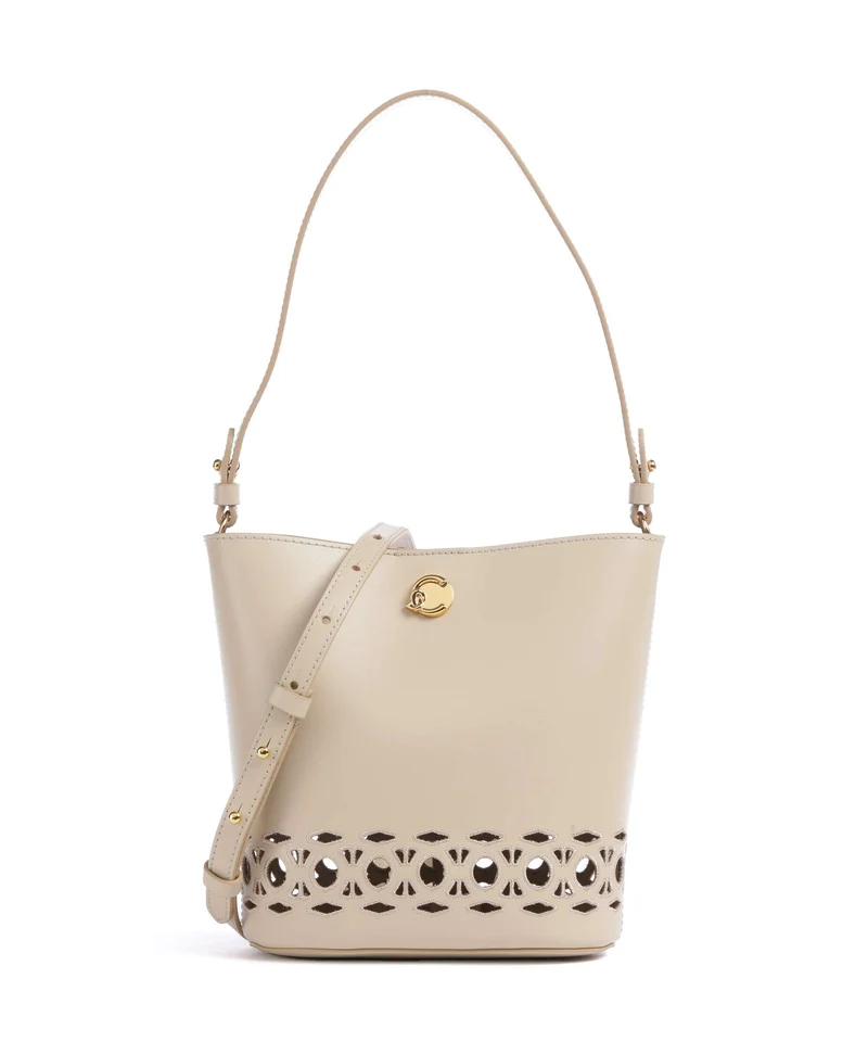 Coccinelle Nikla Monogram Sangallo Borsa a secchiello sandshell