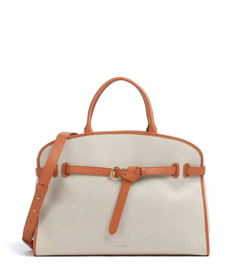 Coccinelle Sabine Canvas Borsa a mano natural/crab