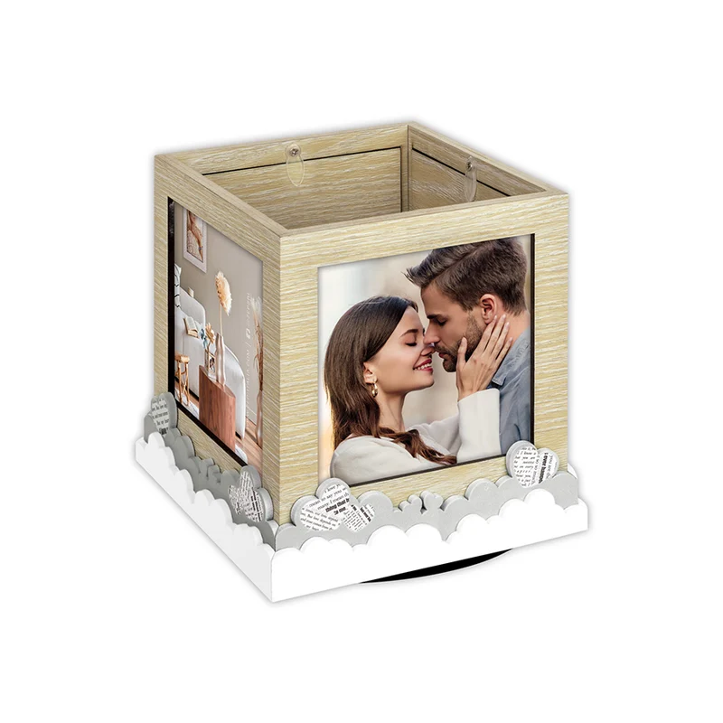 Cubo Portafoto rotante in legno "Axel" (4x10x10) - Art. GLG44