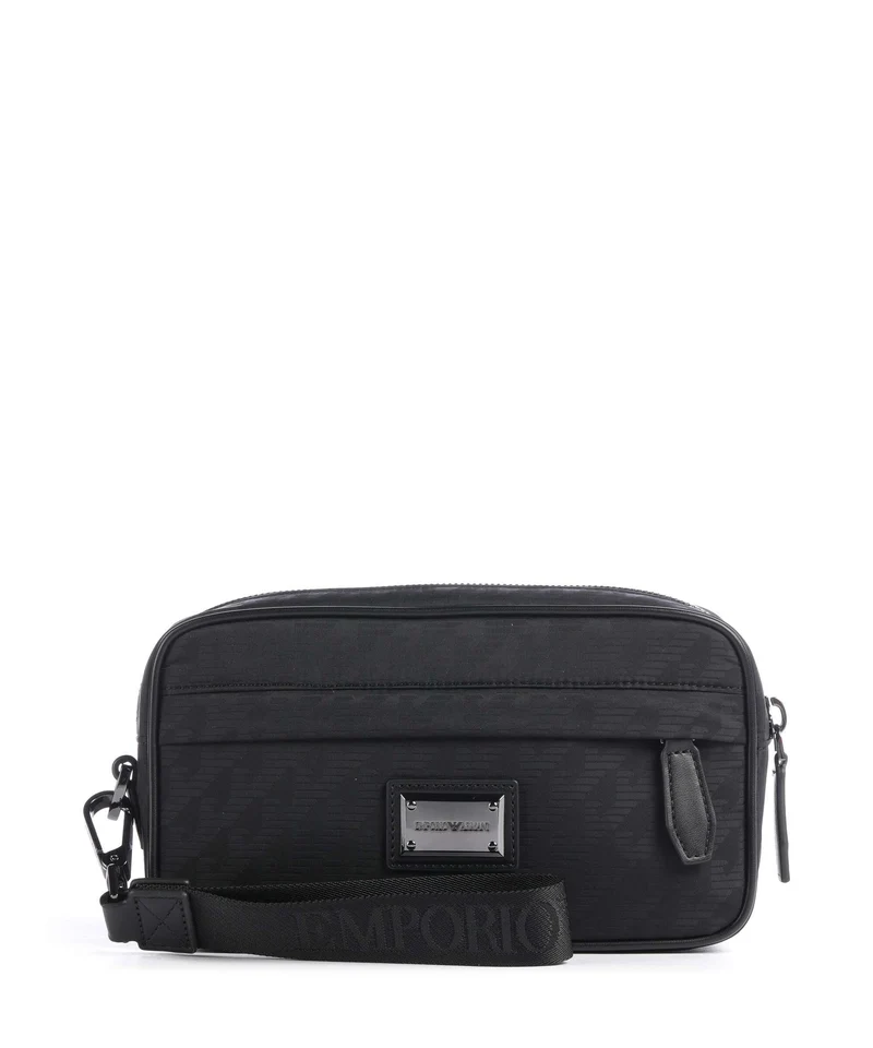 Emporio Armani Eagle All Over Borsa da toilette black beauty