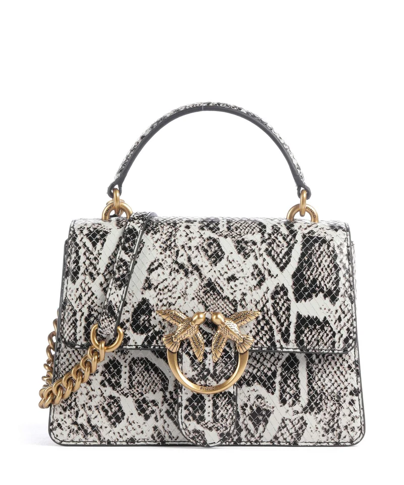 Pinko Love One Mini Borsa a tracolla roccia/nero/antique gold