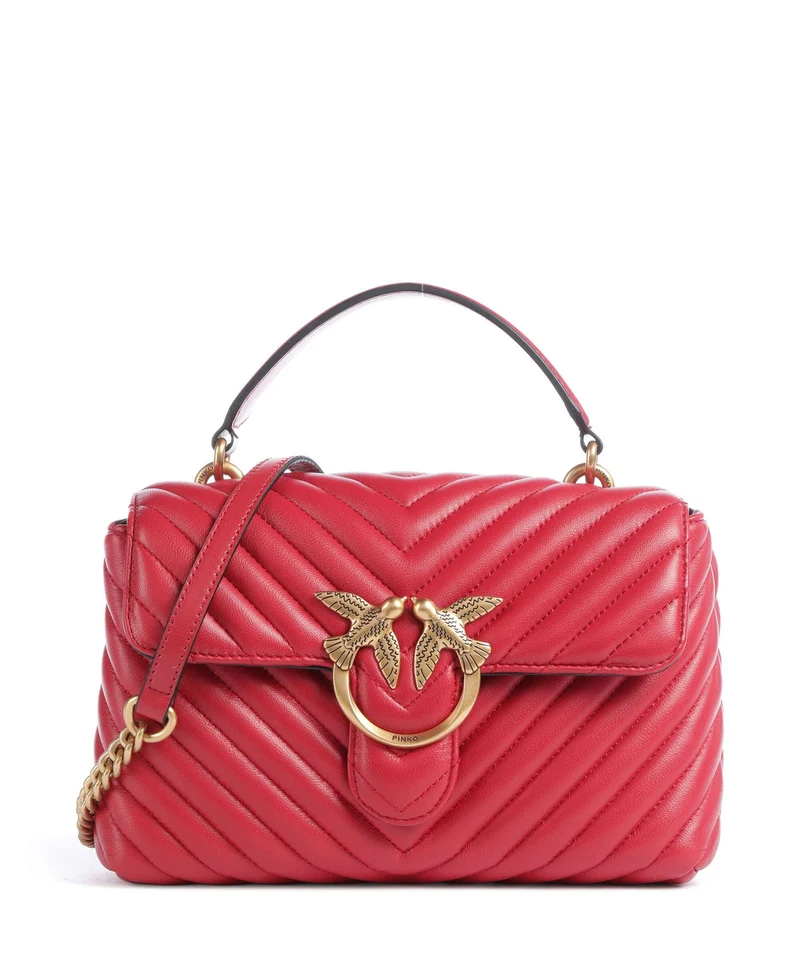 Pinko Love Lady Puff Mini Borsa a mano rosso rio/antique gold