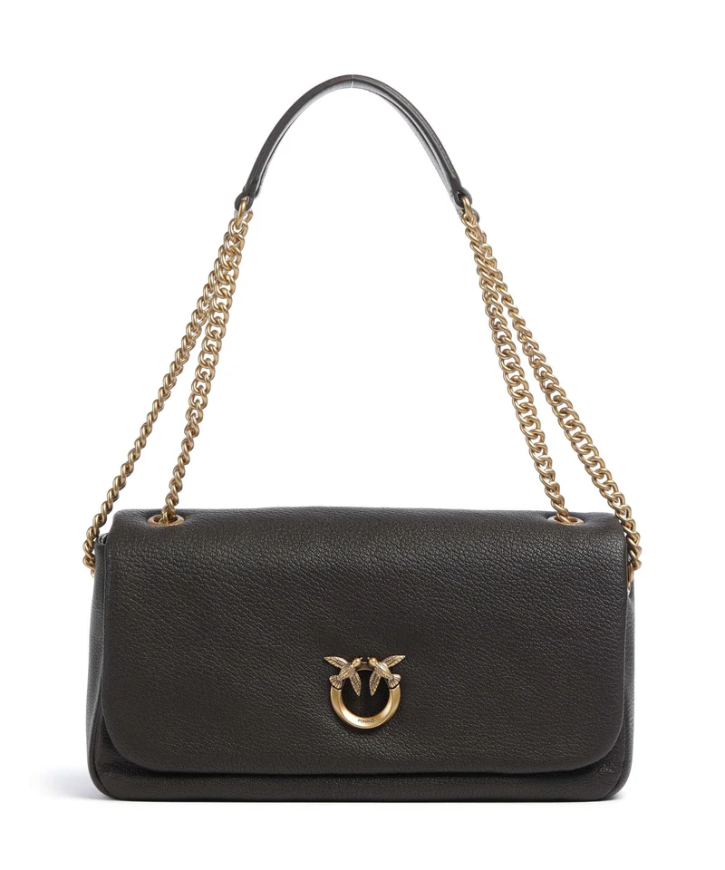 Pinko Click Soft Horizontal Chain Borsa a spalla marrone marasca/antique gold