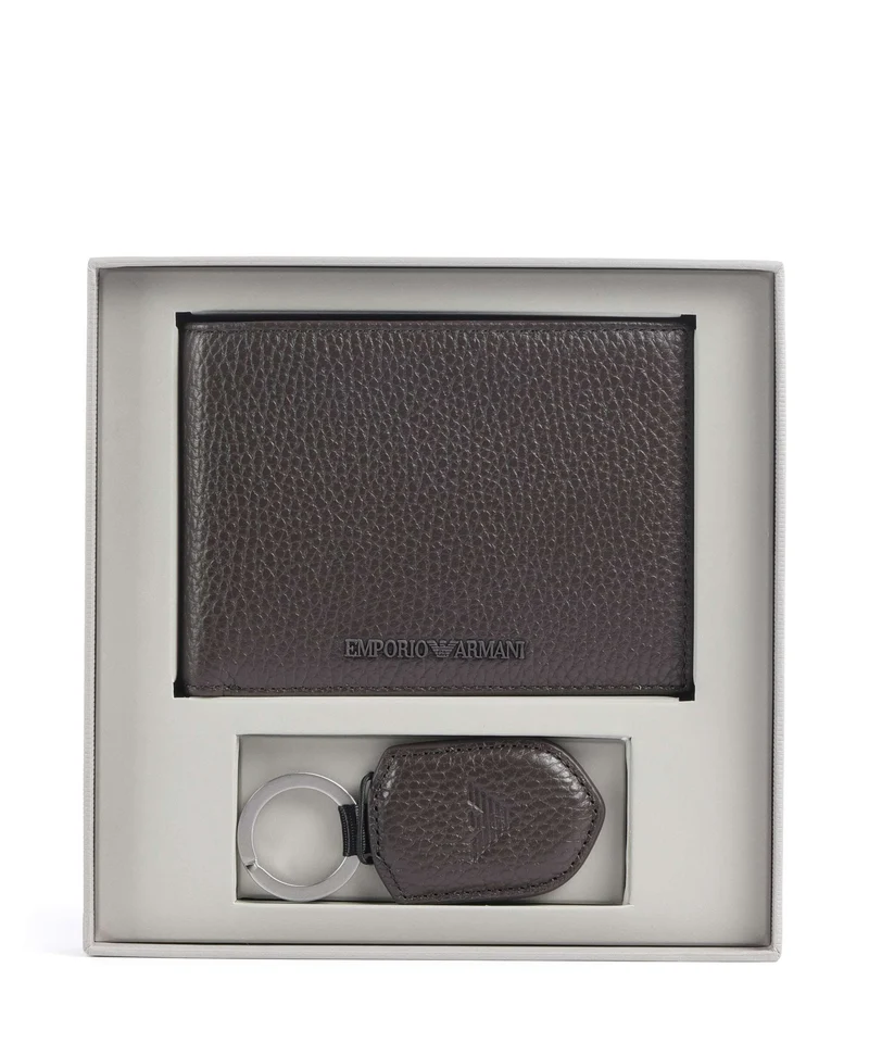 Emporio Armani Business Regenerated Giftset Portafoglio black coffee