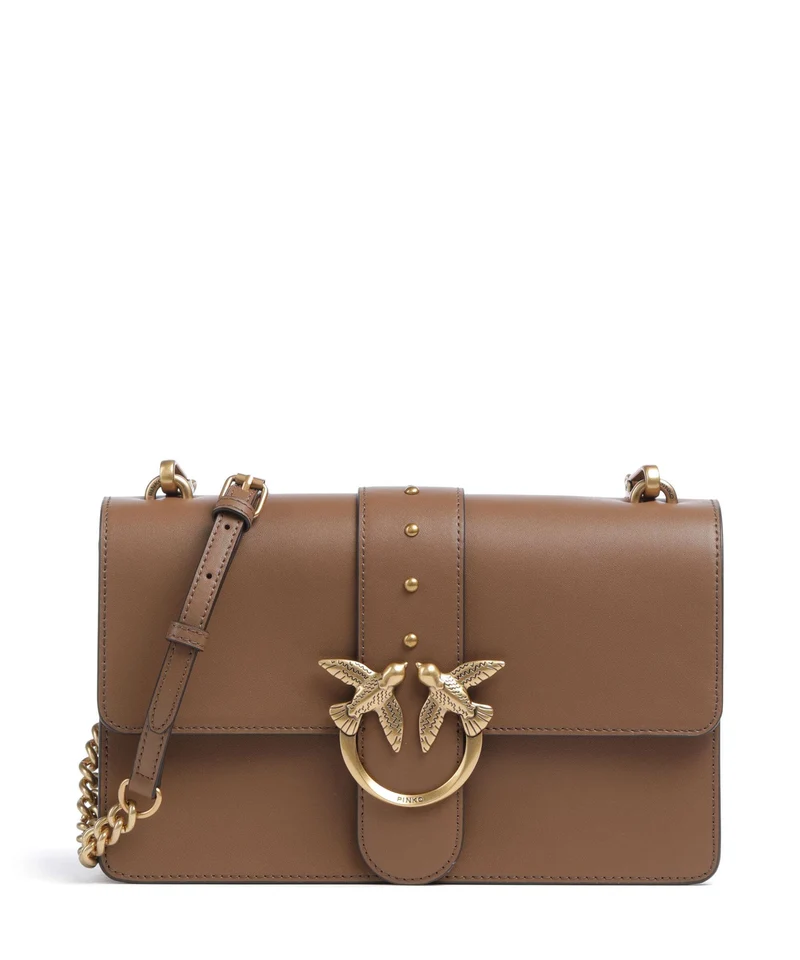Pinko Love One Classic Borsa a tracolla marrone cognac/antique gold