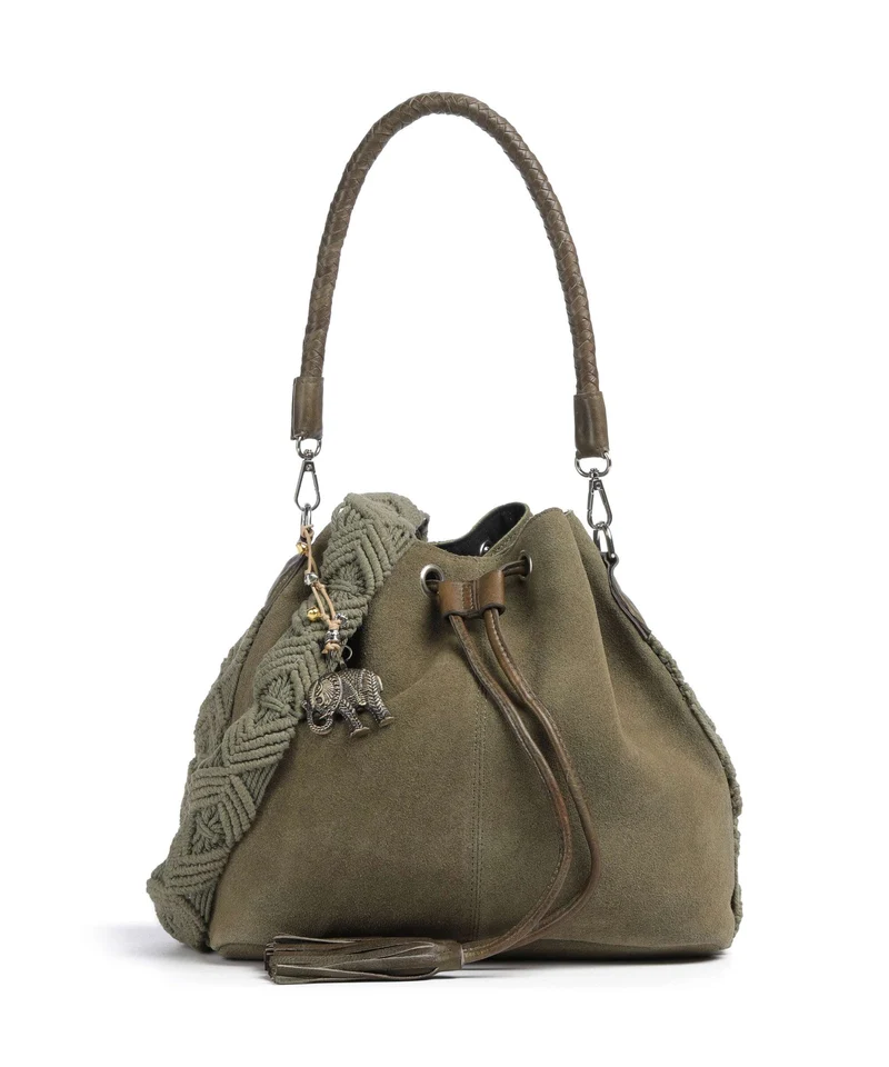 Anokhi Borsa a secchiello olive