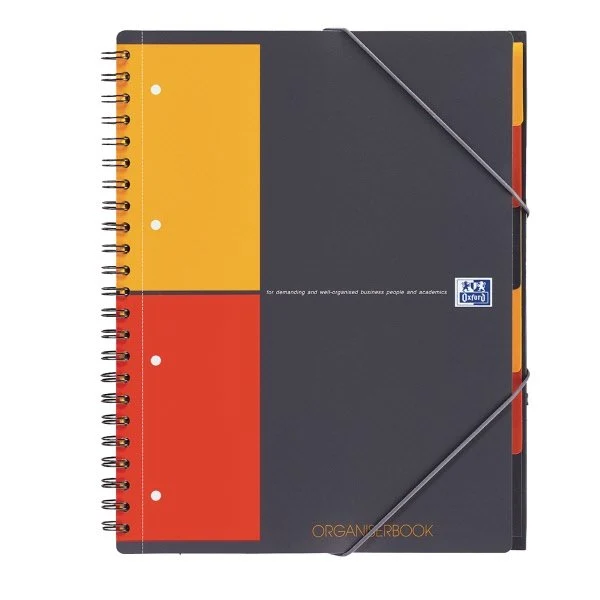 Blocco notes spiralato Organiser Book Oxford - A4+ - quadretti 5 mm con margine - 80 fogli