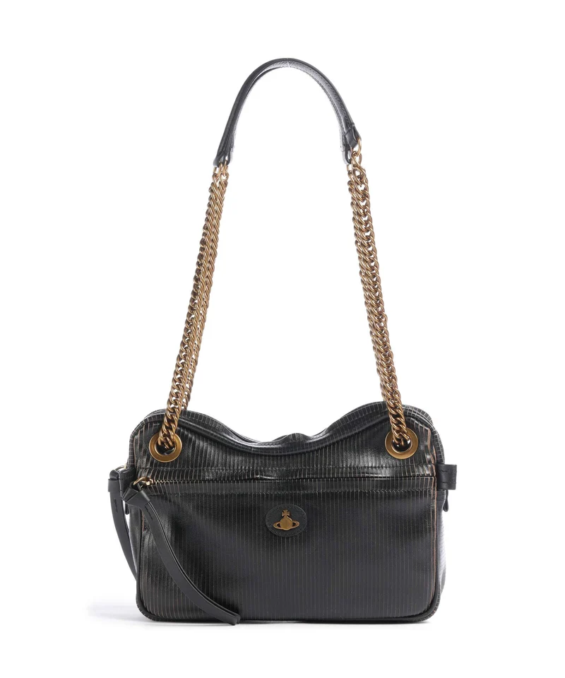 Vivienne Westwood Dolce Laser Line Medium Borsa a spalla black/beige