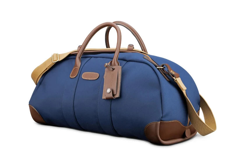 Billingham Borsa Weekender FibreNyte Navy/Bordi Cuoio cioccolato