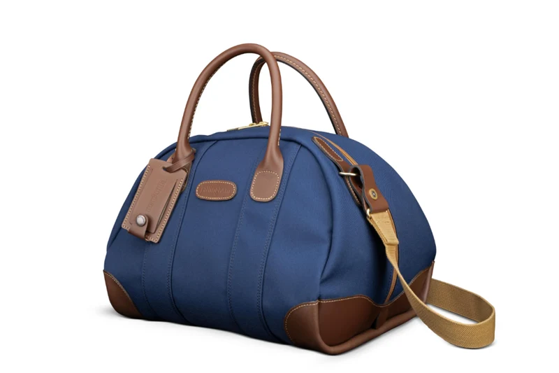 Billingham Borsa Overnighter FibreNyte Navy/Bordi Cuoio cioccolato