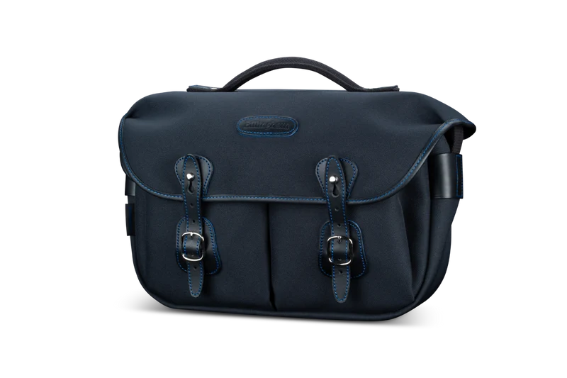 Billingham Borsa Hadley Pro MIDNIGHT FibreNyte NeroBlu/Bordi Cuoio nero con Impunture blu