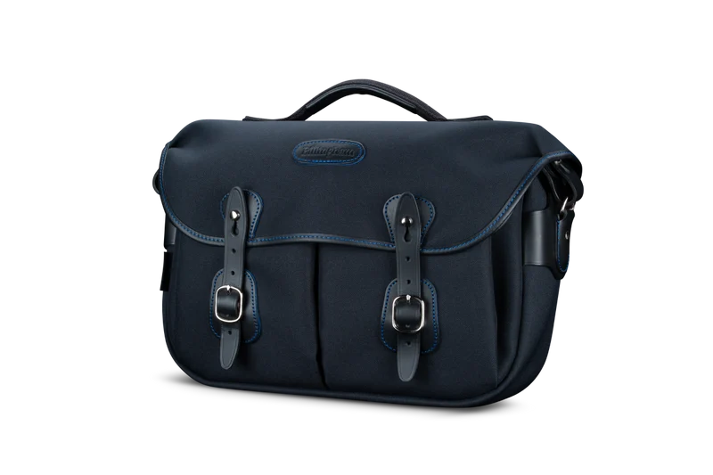 Billingham Borsa Hadley Pro 2020 MIDNIGHT FibreNyte NeroBlu/Bordi Cuoio nero con Impunture blu