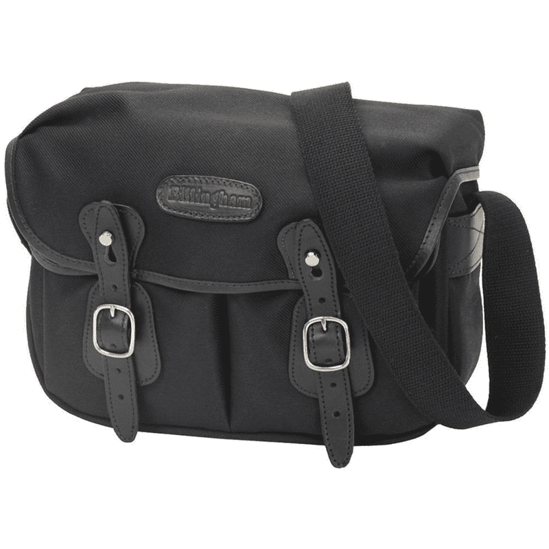 Billingham Borsa Hadley Digital Tela Nero/Bordi Cuoio nero + finiture nichel