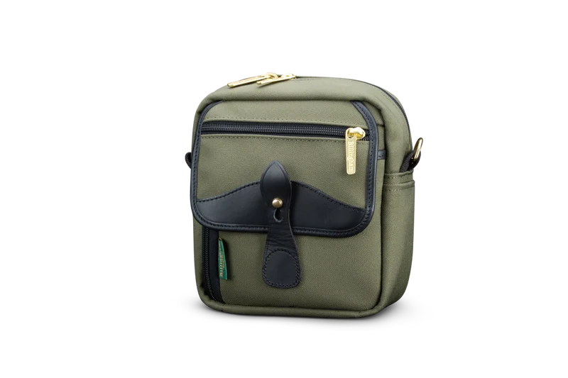 Billingham Borsello Pola Stowaway FiberNyte Verde Salvia/Bordi Cuoio nero + finiture nichel