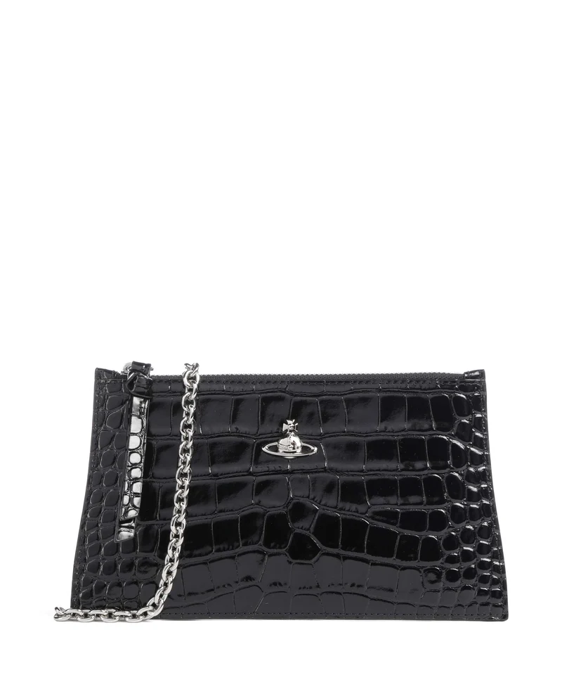 Vivienne Westwood Embossed Croc Small Borsa pochette black